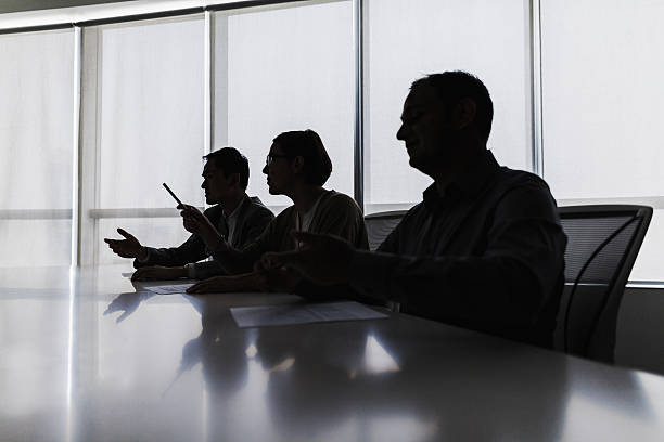 Board of directors reviewing financial performance